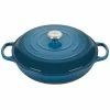 Le Creuset 5 Qt. Signature Braiser With Stainless Steel Knob | Deep Teal -Cuisinart Sales Shop ls2532 327dss
