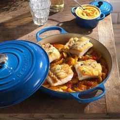 Le Creuset 2.25 Qt. Signature Enameled Cast Iron Braiser With Stainless Steel Knob | Marseille Blue -Cuisinart Sales Shop marslife1
