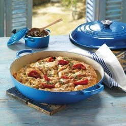 Le Creuset 2.25 Qt. Signature Enameled Cast Iron Braiser With Stainless Steel Knob | Marseille Blue -Cuisinart Sales Shop marslife2