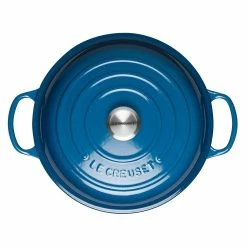 Le Creuset 2.25 Qt. Signature Enameled Cast Iron Braiser With Stainless Steel Knob | Marseille Blue -Cuisinart Sales Shop marsmain3