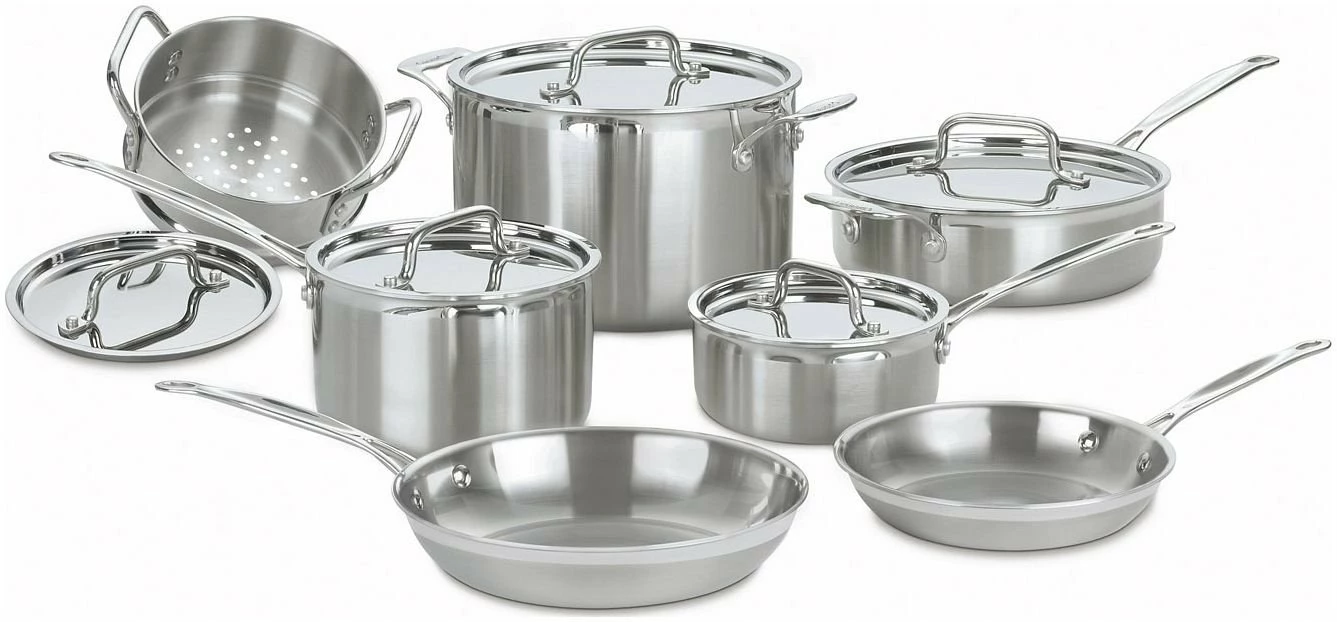 Cuisinart MultiClad Pro Triple Ply Stainless Steel Cookware Set | 12-Piece 3 Cuisinart MultiClad Pro Triple Ply Stainless Steel Cookware Set | 12-Piece