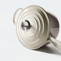 Le Creuset 2.25 Qt. Signature Enameled Cast Iron Saucepan With Stainless Steel Knob | Meringue White -Cuisinart Sales Shop mer2 1
