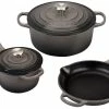 Le Creuset 5-Piece Signature Cookware Set With Stainless Steel Knobs | Oyster Grey -Cuisinart Sales Shop oyster 5 piece signature cookware set ms1605 7fss