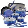 Rachael Ray Blue Gradient 14 Piece Enamel Cookware Set -Cuisinart Sales Shop rachael ray 14 piece cookware set gradient blue