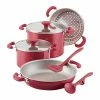 Rachael Ray 8-Piece Enameled Stacking Cookware Set | Red Shimmer 1 Rachael Ray 8-Piece Enameled Stacking Cookware Set | Red Shimmer -Cuisinart Sales Shop redshim1