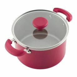 Rachael Ray 8-Piece Enameled Stacking Cookware Set | Red Shimmer -Cuisinart Sales Shop redshim9