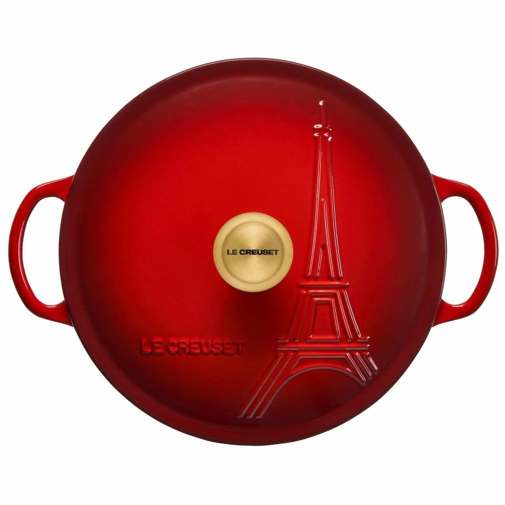 Le Creuset 2.5Qt Signature Cocotte Eiffel Tower Collection | Cerise 4 Le Creuset 2.5Qt Signature Cocotte Eiffel Tower Collection | Cerise - Image 2