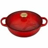 Le Creuset 2.5Qt Signature Cocotte Eiffel Tower Collection | Cerise -Cuisinart Sales Shop rs10250 eiffel rdo cerise 4 scr