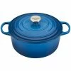 Le Creuset 5.5 Qt. Round Signature Cast Iron Dutch Oven With Stainless Steel Knob | Marseille Blue 2 Le Creuset 5.5 Qt. Round Signature Cast Iron Dutch Oven With Stainless Steel Knob | Marseille Blue -Cuisinart Sales Shop rs10293 ls2501 2659