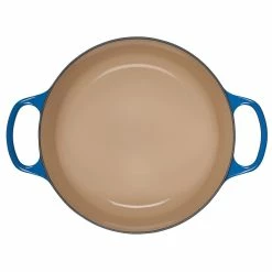 Le Creuset 5.5 Qt. Round Signature Cast Iron Dutch Oven With Stainless Steel Knob | Marseille Blue -Cuisinart Sales Shop rs10295 ls2501 2659 inside