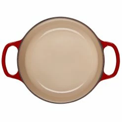 Le Creuset 2 Qt. Round Signature Cast Iron Dutch Oven With Stainless Steel Knob | Cerise/Cherry Red -Cuisinart Sales Shop rs11186 ls2501 1867ss inside