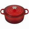 Le Creuset 3.5 Qt. Round Signature Dutch Oven With Stainless Steel Knob | Cerise/Cherry Red -Cuisinart Sales Shop rs11195 ls2501 2267ss