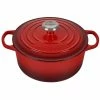 Le Creuset 4.5 Qt. Round Signature Dutch Oven With Stainless Steel Knob | Cerise/Cherry Red -Cuisinart Sales Shop rs11207 ls2501 2467ss