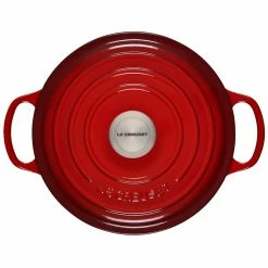 Le Creuset 4.5 Qt. Round Signature Dutch Oven With Stainless Steel Knob | Cerise/Cherry Red -Cuisinart Sales Shop rs11209 ls2501 2467ss 3