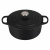 Le Creuset 5.5 Qt. Round Signature Dutch Oven With Stainless Steel Knob | Licorice -Cuisinart Sales Shop rs11816 ls2501 2620ss lpr