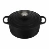 Le Creuset 7.25 Qt. Round Signature Dutch Oven With Stainless Steel Knob | Licorice -Cuisinart Sales Shop rs11821 ls2501 2820ss 1 1