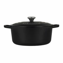 Le Creuset 7.25 Qt. Round Signature Dutch Oven With Stainless Steel Knob | Licorice -Cuisinart Sales Shop rs11822 ls2501 2820ss 2 1 1