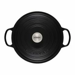 Le Creuset 7.25 Qt. Round Signature Dutch Oven With Stainless Steel Knob | Licorice -Cuisinart Sales Shop rs11823 ls2501 2820ss 3 1 1