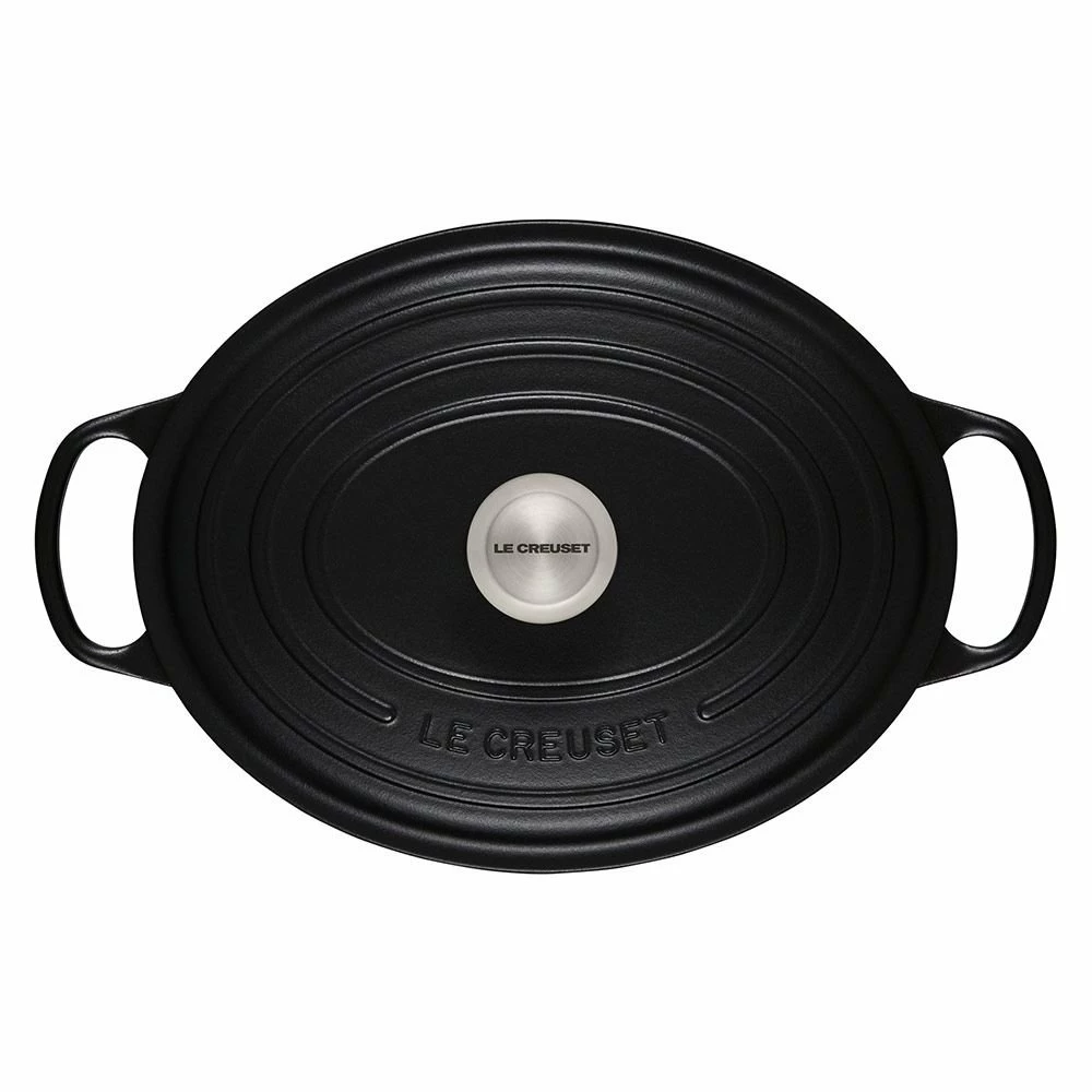 Le Creuset 6.75 Qt. Oval Signature Dutch Oven With Stainless Steel Knob | Licorice 5 Le Creuset 6.75 Qt. Oval Signature Dutch Oven With Stainless Steel Knob | Licorice - Image 3