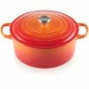 Le Creuset 7.25 Qt. Round Signature Dutch Oven With Stainless Steel Knob | Flame Orange -Cuisinart Sales Shop rs11934 lc 20200311 fr ps os 21177300902430 001b 1