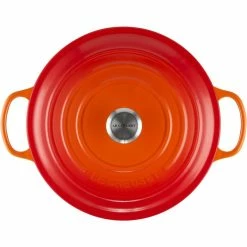 Le Creuset 7.25 Qt. Round Signature Dutch Oven With Stainless Steel Knob | Flame Orange -Cuisinart Sales Shop rs11936 lc 20200311 fr ps os 21177300902430 004s