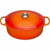 Le Creuset 6.75 Qt. Oval Signature Dutch Oven With Stainless Steel Knob | Flame Orange -Cuisinart Sales Shop rs11951 lc 20190108 de ps 50098