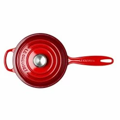 Le Creuset 1.75 Qt. Signature Enameled Cast Iron Saucepan With Stainless Steel Knob | Cerise/Cherry Red -Cuisinart Sales Shop rs11974 0024147276944.pt03