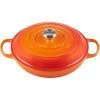 Le Creuset 3.5 Qt. Signature Enameled Cast Iron Braiser With Stainless Steel Knob | Flame Orange -Cuisinart Sales Shop rs11977 lc 20191015 fr ps 00009 s