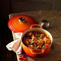 Le Creuset 4.5 Qt. Round Signature Dutch Oven With Stainless Steel Knob | Flame Orange -Cuisinart Sales Shop rs12071 lc 20190208 nl ls 00448
