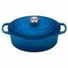 Le Creuset 2.75 Qt. Oval Signature Dutch Oven With Stainless Steel Knob | Marseille Blue -Cuisinart Sales Shop rs12265 ls2502 2359ss 1