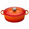 Le Creuset 2.75 Qt. Oval Signature Dutch Oven With Stainless Steel Knob | Flame Orange -Cuisinart Sales Shop rs12280 ls2502 232ss 1
