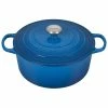 Le Creuset 7.25 Qt. Round Signature Dutch Oven With Stainless Steel Knob | Marseille Blue -Cuisinart Sales Shop rs12402 ls2501 2859