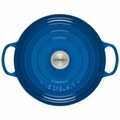 Le Creuset 7.25 Qt. Round Signature Dutch Oven With Stainless Steel Knob | Marseille Blue -Cuisinart Sales Shop rs12404 ls2501 2859 3