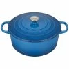 Le Creuset 9 Qt. Round Signature Dutch Oven With Stainless Steel Knob | Marseille Blue -Cuisinart Sales Shop rs12410 ls2501 3059ss