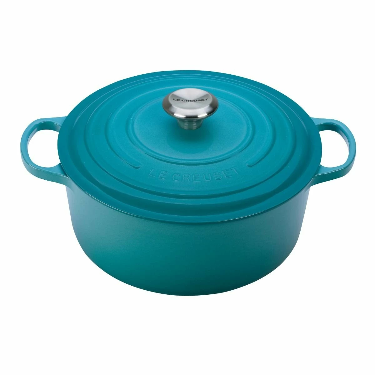 Le Creuset 7.25 Qt. Round Signature Dutch Oven With Stainless Steel Knob | Caribbean Blue 3 Le Creuset 7.25 Qt. Round Signature Dutch Oven With Stainless Steel Knob | Caribbean Blue