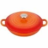 Le Creuset 1.5 Qt. Signature Enameled Cast Iron Braiser With Stainless Steel Knob | Flame Orange 1 Le Creuset 1.5 Qt. Signature Enameled Cast Iron Braiser With Stainless Steel Knob | Flame Orange -Cuisinart Sales Shop rs13412 ls2532 222ss lpr