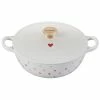 Le Creuset L'Amour 2.75 Qt. Enameled Cast Iron Soup Pot With Gold Knob & Heart Applique | White 2 Le Creuset L'Amour 2.75 Qt. Enameled Cast Iron Soup Pot With Gold Knob & Heart Applique | White -Cuisinart Sales Shop rs13472 l2574 2216hlg