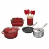Le Creuset 12-Piece Mixed Material Cookware Set | Cerise -Cuisinart Sales Shop rs14026 rs13188 rs9689 12piece heritage cerise ss