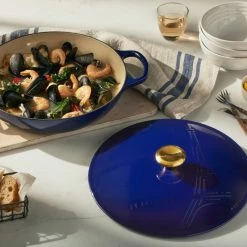 Le Creuset 3.5Qt Signature Braiser Eiffel Tower Collection | Indigo -Cuisinart Sales Shop rs16310 le creuset eiffeltowerindigobraiser recipe ret lpr