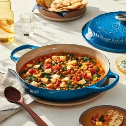 Le Creuset Olive Branch Collection 3.5 Qt. Signature Braiser | Marseille -Cuisinart Sales Shop rs16888 220511 lecreuset olivebranchbraiser recipesqret