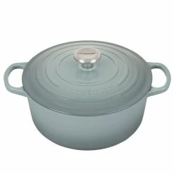 Le Creuset 5.5 Qt. Round Signature Dutch Oven With Stainless Steel Knob | Sea Salt