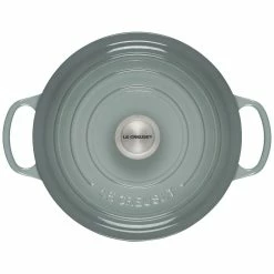 Le Creuset 5.5 Qt. Round Signature Dutch Oven With Stainless Steel Knob | Sea Salt -Cuisinart Sales Shop rs17061 ls2501 26717ss 3