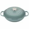 Le Creuset 3.5 Qt. Signature Enameled Cast Iron Braiser With Stainless Steel Knob | Sea Salt -Cuisinart Sales Shop rs17078 ls2532 30717ss 1 lpr