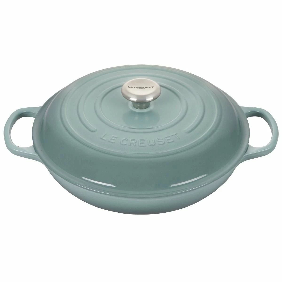 Le Creuset 3.5 Qt. Signature Enameled Cast Iron Braiser With Stainless Steel Knob | Sea Salt 3 Le Creuset 3.5 Qt. Signature Enameled Cast Iron Braiser With Stainless Steel Knob | Sea Salt