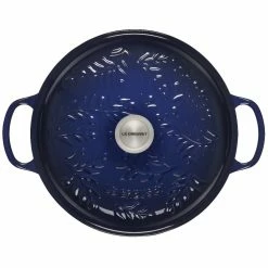 Le Creuset Olive Branch Collection 3.5 Qt. Signature Braiser | Indigo Blue -Cuisinart Sales Shop rs17124 ls2532 3078ob 3