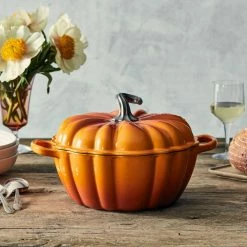 Le Creuset 4 Qt. Pumpkin Cocotte | Persimmon -Cuisinart Sales Shop rs17160 220511 lecreuset pumpkincocotte sqret 1