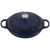 Le Creuset Olive Branch Collection 3.5 Qt. Signature Braiser | Indigo Blue -Cuisinart Sales Shop rs17193 ls2532 3078ob 1