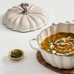 Le Creuset 4 Qt. Pumpkin Cocotte | Meringue -Cuisinart Sales Shop rs17488 cajun pumpkin soup 1