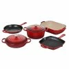 Le Creuset 7-Piece Signature Cookware Set | Cerise/Cherry Red -Cuisinart Sales Shop rs18018 sevenpice cerise lpr