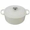 Le Creuset 7.25 Qt. Round Signature Dutch Oven With Stainless Steel Knob | White -Cuisinart Sales Shop rs3160 ls2501 2816ss